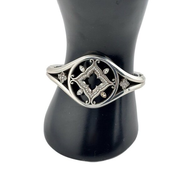 Brighton Morena Silver Plated Crystal Hinged Bangle Bracelet - Picture 1 of 6